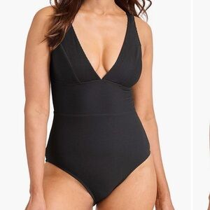 Tommy Bahama Ocean Point Swimsuit Women's 6 Black Stretch One-Piece New